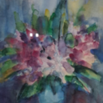 Aquarel, Maya Wildevuur, Rodondendrons, 1990